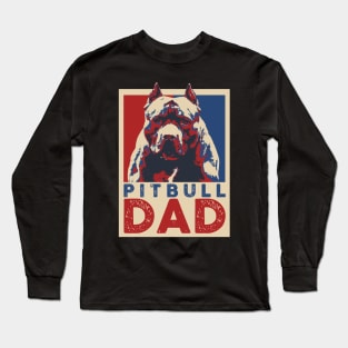 Pitbull Dad Pop Art Style Long Sleeve T-Shirt